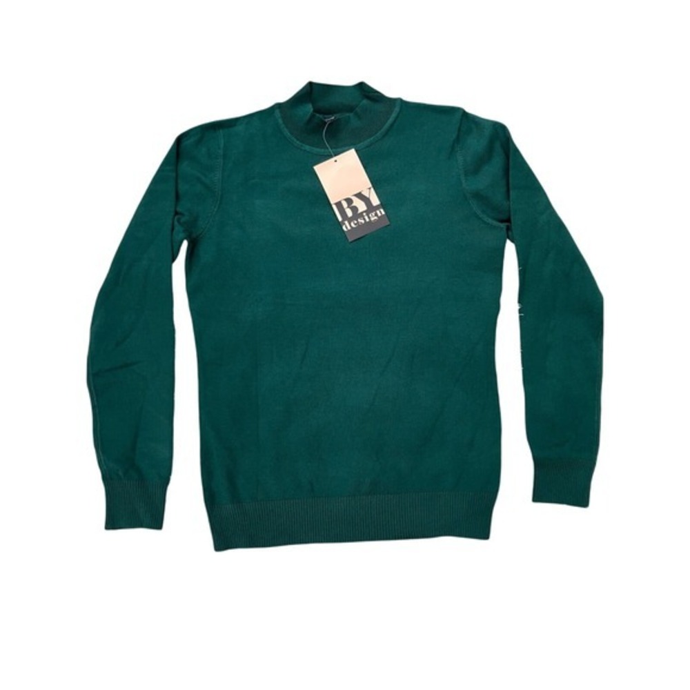 BYdesign‎ Green Mock Neck Long Sleeve Sweater Pullover Size L NWT